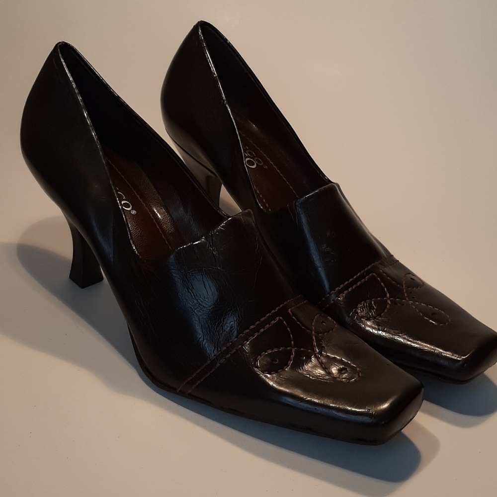 Franco Sarto brown leather slip- ons SZ 7 1/2M